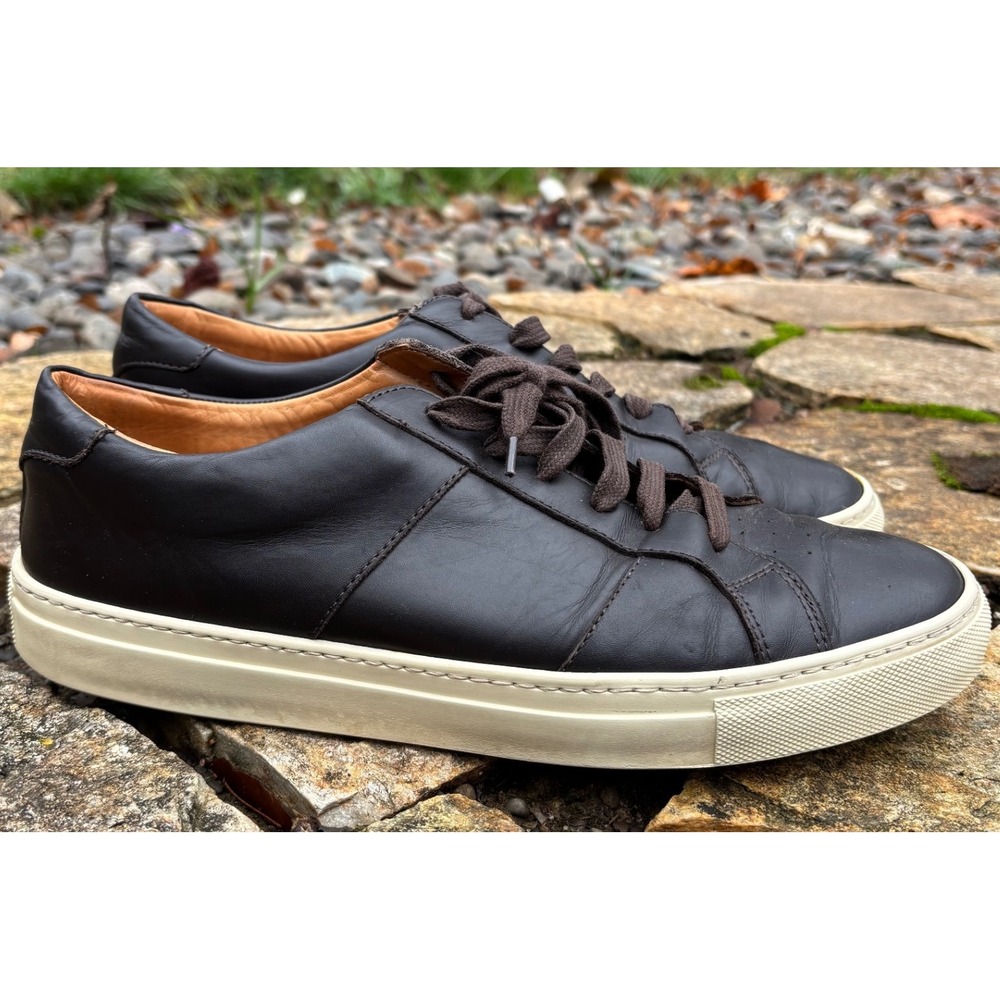 Greats Brooklyn The Royale Sneakers Shoes Black Leather Casual Italy Men's 10.5
